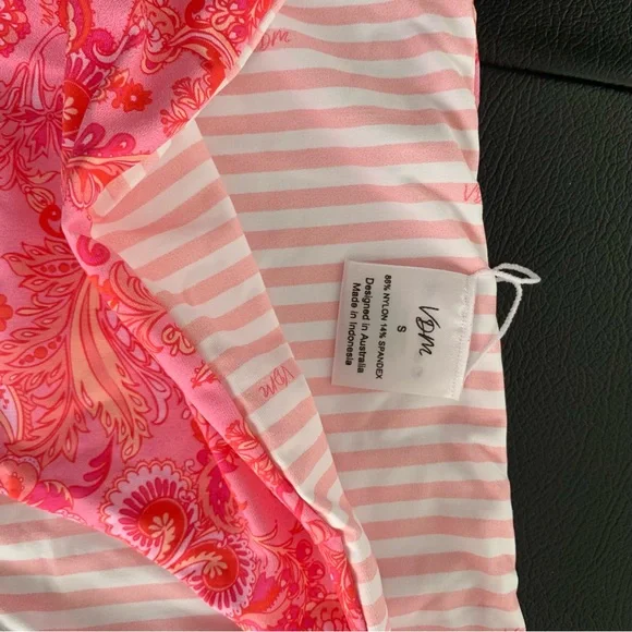 Revolve x VDM The Label Belinda Reversible Bikini Bottom Pink Stripe S - Picture 6 of 11